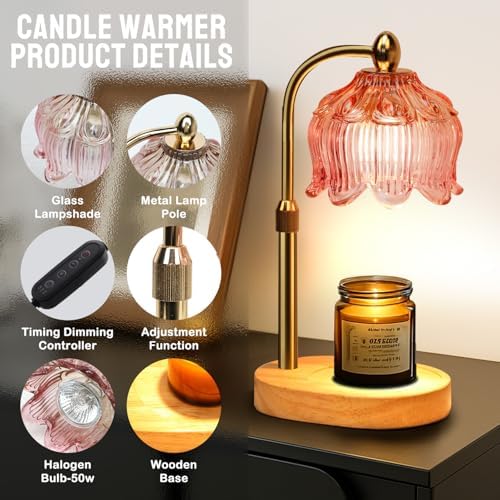 GEEZO Fragrance Candle Warmer Lamp，Electric Candle Warmer with Timer & Dimmer，Mom Christmas Birthday Gifts for Women, House Warming Gifts New Home Bedroom Decor - Image 2