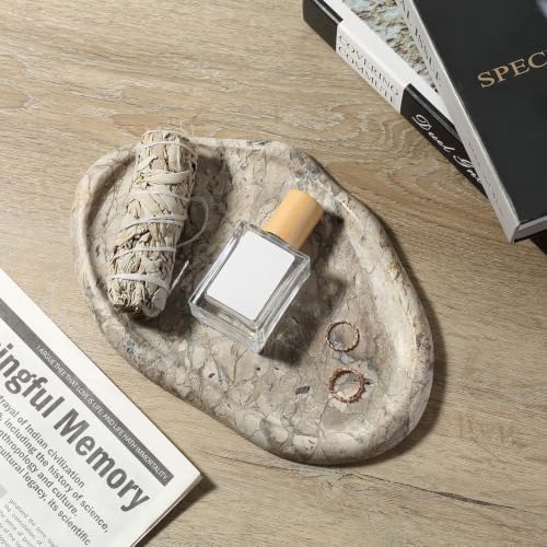 Koville Marble Vanity Tray for Bathroom, Cloud Shape Stone Key Tray - Image 6