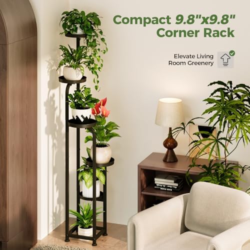 Bamworld Tall Plant Stand Indoor Outdoor Corner Metal Flower Pot Stands - Image 2