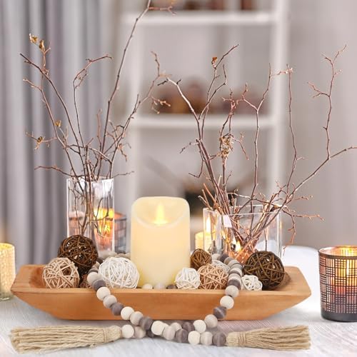 Teenyyou 17 Pcs Wooden Centerpiece Table Decorations, Light Brown - Image 4