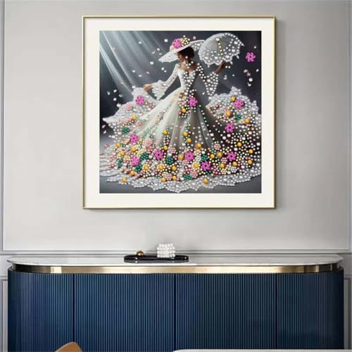SHICERNHJ DIY Special Shape Diamond Art Kits for Adults,Elegant Lady Diamond Painting Kits for Beginners,5D Diamond Dot Painting Crystal Rhinestones for Adults Home Decor 12x12Inch - Image 3