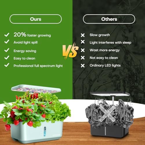 Ahopegarden Indoor Garden Hydroponics Growing System: 10 Pods Kit with LED - Image 4