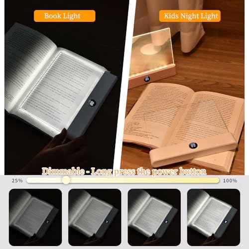 Book Light for Reading in Bed at Night Flat Reading Lights, Black - Image 4