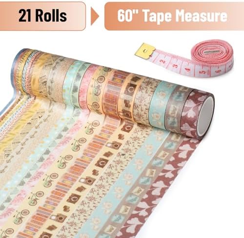 Mr. Pen- Washi Tape Set, 21 Rolls, Assorted Sizes, 5 Yards/Roll - Image 2