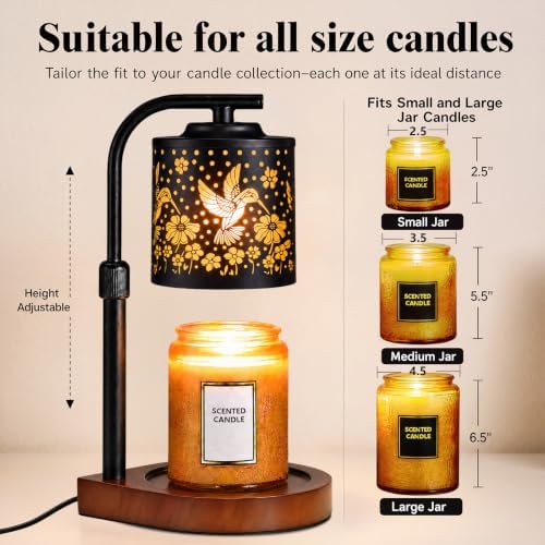Candle Warmer Lamp with Timer & Dimmer- Electric Wax Melt Warmer with Adjustable Height for Scented Candles, Home Décor Fragrance and House Warming Birthday Gifts for Women Mom - Image 2