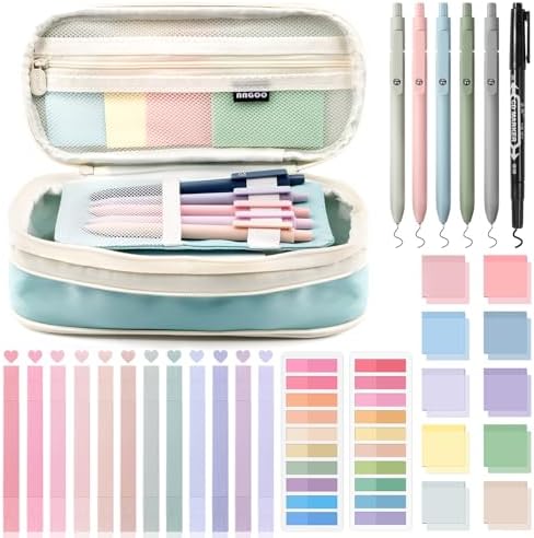 49Pcs Book Annotation Kit Aesthetic School Supplies with Pencil Case by KOUDGY