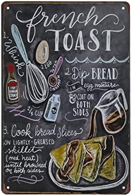Food Vintage Tin Sign - French Toast Retro Metel Sign - Wall Decor wall sign for Kitchen Bakery Cafe Restaurant by TREEPERI