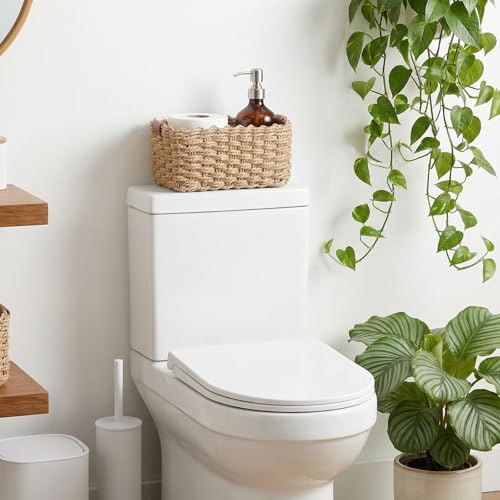 3 Pcs Small Wicker Basket for Organizing Paper Rope Storage Baskets with Handle Handwoven Storage Basket for Shelves Bathroom Cupboards Drawer Organizing and Home Decor - Image 6