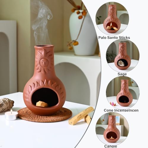 Palo Santo Holder, Ceramic Incense Burner for Wood Sticks, Sage, Cones, Mini Chimenea Incense Dish, Sage Holder for Meditation Decor - Image 3