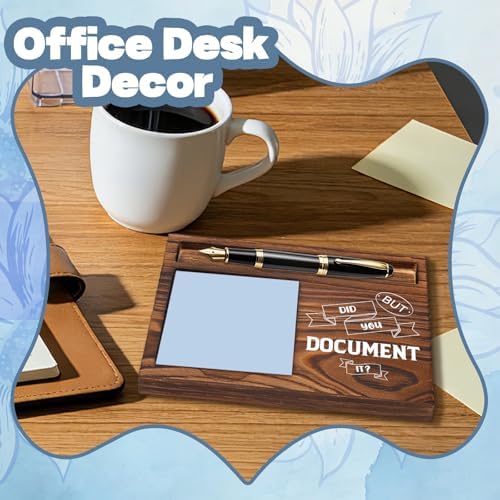 FOUGSTA Funny Office Gifts for Accountant, Gag Office Gifts for Accountant, Gag Desk Decor Gift for Coworker,Wooden Notepad Pen Holder With Funny Quotes,16.5 x 12 x 1.5 cm,XXN12 - Image 3