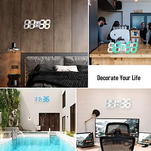 15" Larger 3D LED Wall Clock with Remote Control, 7-Color RGB - Image 5
