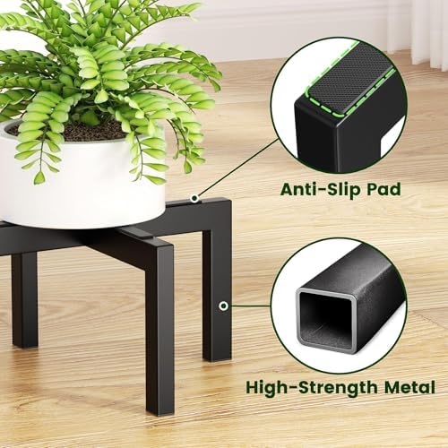pickpiff Plant Stand Indoor Outdoor Flower Holder Metal 150lbs 1-Pack - Image 4