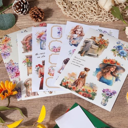 Snycler Sticker Book for Journal 20 Sheets Vintage PET Washi Stickers-6 - Image 4