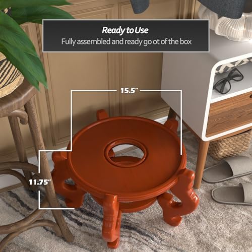 Red Lantern Rosewood Fishbowl Stand - Honey - Size 15.5 in. Base Diameter - Image 4