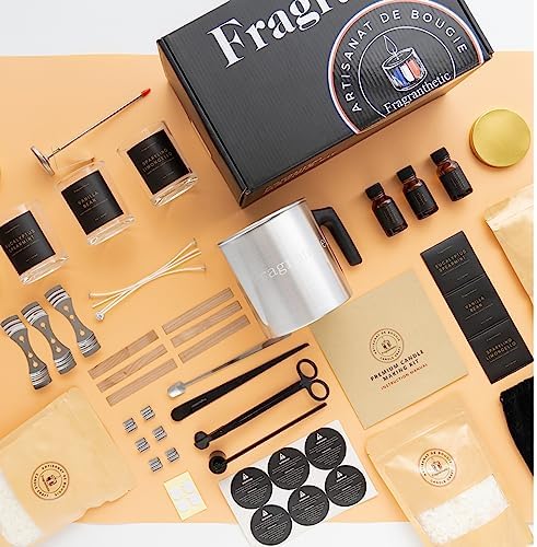 Fragranthetic Luxury Candle Making Kit for Adults | DIY Soy Candle Making Kit with Glass Jars, Wood Candle Wicks, Cotton Wicks & Candle Accessory Set - Image 2