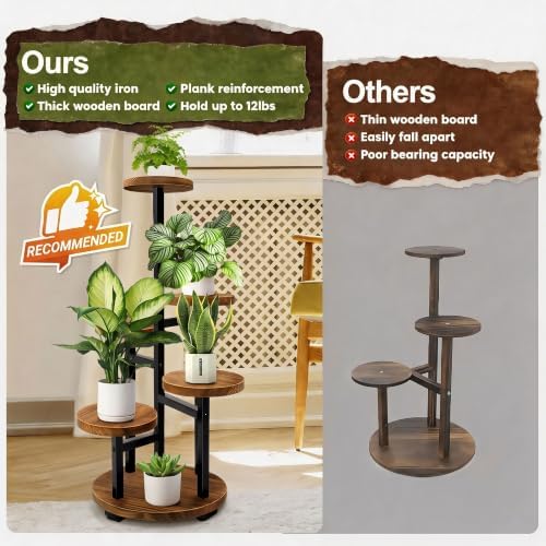 GEEBOBO 5 Tier Plant Stand With 4 Wheels - Image 5