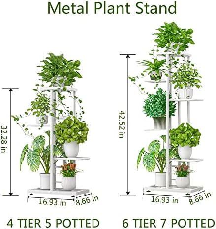LINZINAR 4 Tier Plant Stand Indoor Outdoor Metal Corner Display Shelf - Image 4