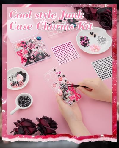 RQAYE Junk case charms,junk case Kit for Customizing Diy Cases,With Cute Bow,Flatback Pearls,Letter Beads, Aesthetic Big Decor for Personalization - Image 4