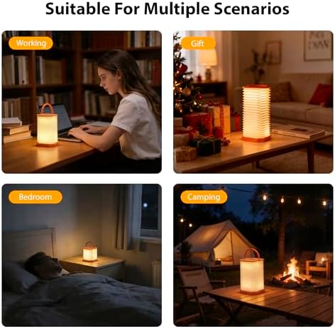 Portable Paper Lamp, Accordion Desk Lamp,Japanese Lanterns lamp - Image 5
