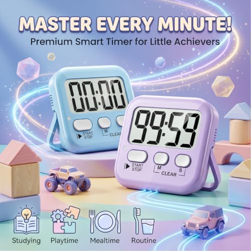 Antonki 2 Pack Digital Timer for Kids Classroom Kitchen Timers for Cooking - Image 3