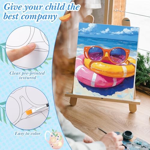 Sherr 12 Pcs Pre Drawn Canvas for Adults,Hawaiian Holiday,8 x 10 Inch - Image 3