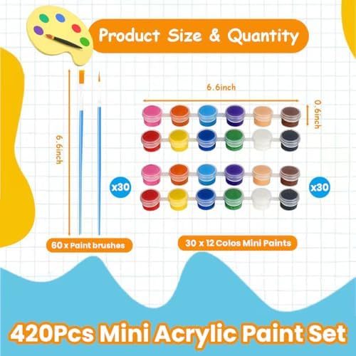 Mini Acrylic Paint Set, 30 Set Washable Paint Strips Kit - Image 2