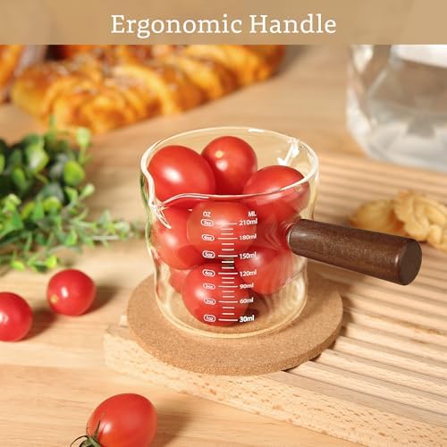 Joeyan Espresso Cups 7 oz, Wave Glass Measuring Cup with Double V-Spout - Image 5