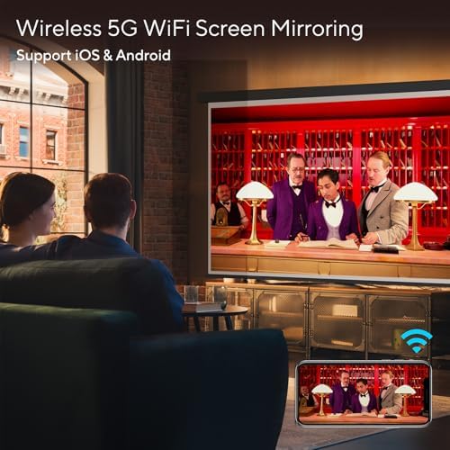 Mini Projector with WiFi and Bluetooth, AKIYO 2026 Upgraded Projector 1080P - Image 2