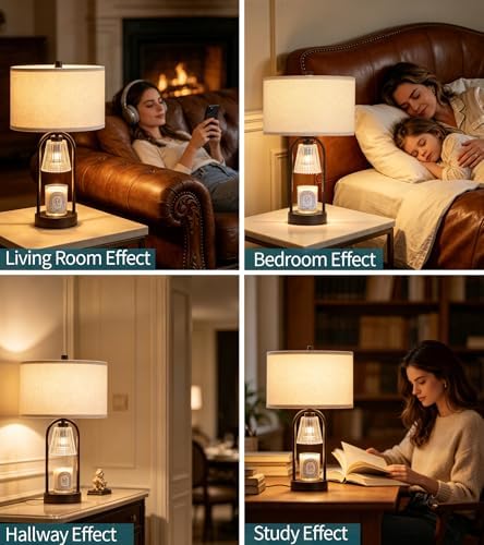 2 in 1 Large Black Table Lamp and Candle Warmer Combo,Timer & Dimmer - Image 6