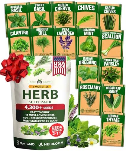 15 Culinary Herb Seeds - Heirloom & Non GMO - High Germination Rate - Seeds for Planting Indoor Hydroponic or Outdoor Herbs Garden | Gardening Gift Men Women Gardeners - Basil, Cilantro, Mint by HOMEGROWN