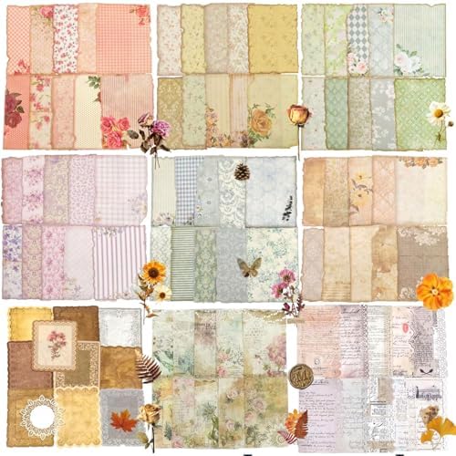 315 Sheets Vintage Scrapbook Supplies Paper Pack with Floral PET Stickers by DiscoverYourWorldwithBerallo-BeYourOwnRoyalty