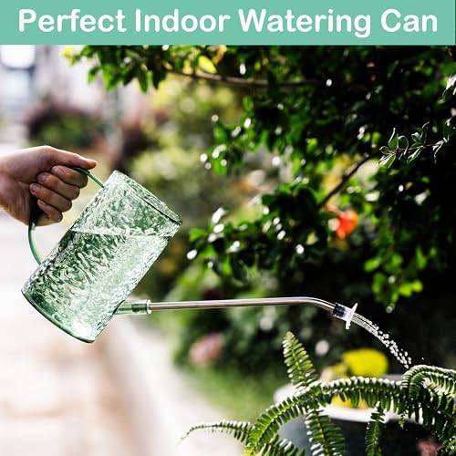 Small Watering Can for Indoor Plants - 34oz Leakproof Lightweight Pot with Long Spout & Bonus Shower Head, Indoor Watering Can for House Plants in Sage Green - Image 7