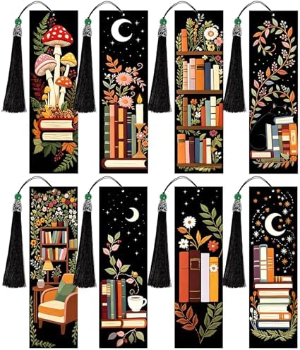 8PCS Diamond Painting Art Bookmarks,Cute Acrylic Bookmarks Crafts Kits Gifts with Tassels for Adult Women Book Lovers (Bookself2) by Unknown