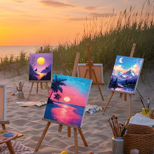 Sherr 12 Pcs Pre Drawn Canvas for Adults,Beautiful View,8 x 10 Inch - Image 5