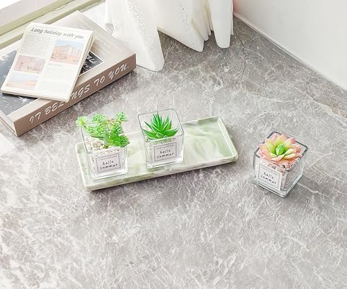 9.2" Porcelain Small Bathroom Narrow Tray - Green - Image 4