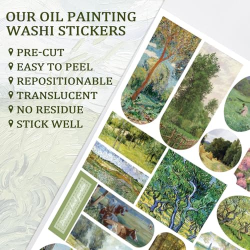 PRSTINCOL Oil Painting Sticker Book, 52 Sheets 500+ Scrapbook Stickers, Vintage Oil Painting Aesthetics Stickers for Adults and Teens, Junk Journal Supplies for Scrapbooking Journaling DIY - Image 5