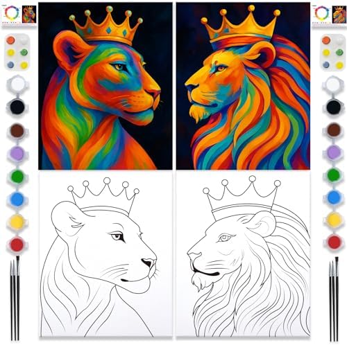 PAILIM Paint and Sip kit for Adults Lion King Pre Drawn Canvas Party Kits by PAILIM