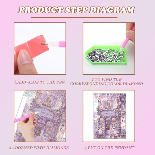 Aesthetic Bookstore Diamond Art Kits for Adults, DIY Diamond Painting Kits - Image 4