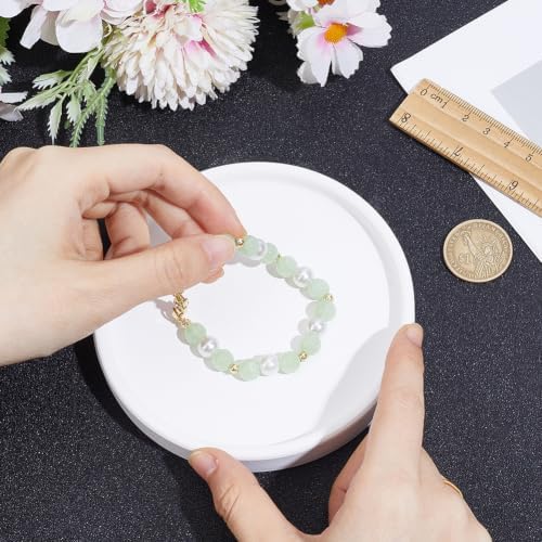 Beebeecraft Round Ceramic Jewelry Tray White About 4.8 Inch - Image 3