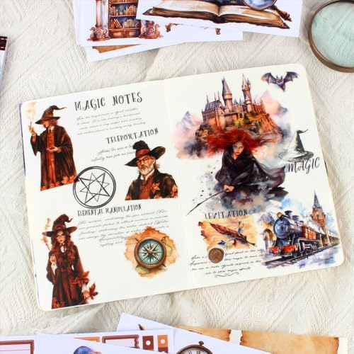 Dark Academia Fantasy Sticker Book, 20 Sheets Junk Journal Stickers - Image 5