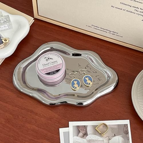 Ceramic Jewelry Dish for Women, Silver Cloud Trinket Dish Jewelry Holder - Image 5
