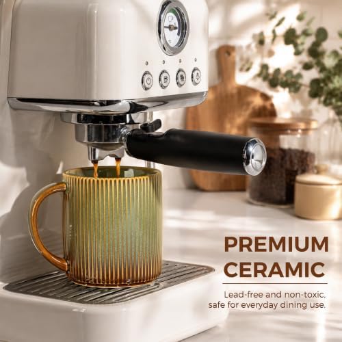 theterra Ceramic Coffee Mugs Set of 4, 14.2 oz Coffee Cups with Handle - Image 4