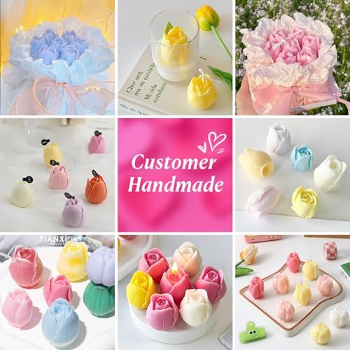 2Pcs Tulip Silicone Candle Flower Wax Mold - Image 2