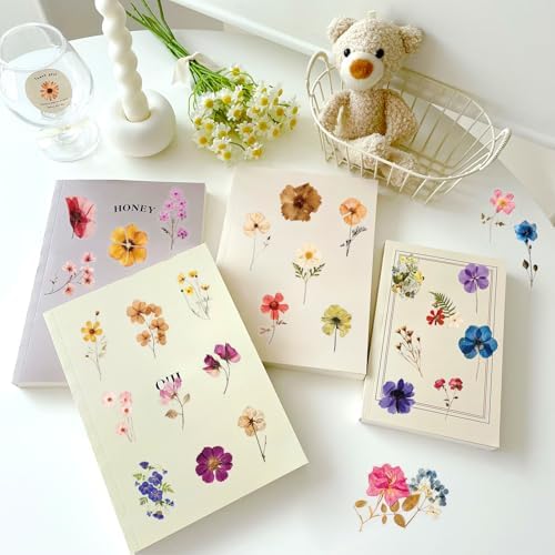 50PCS Transparent Flora Scrapbook Stickers, Vintage Aesthetic Flowers Sticker for Scrapbooks Travel Journal, Vinyl Waterproof for Water Bottles Laptop Phone Scrapbook Supplies DIY Crafts (Flower-B) - Image 6