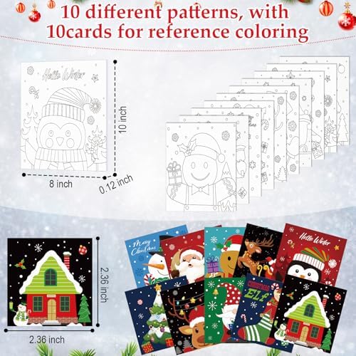 Ctosree 72 Pcs Xmas Paint and Sip Kit for Adults 8'' x 10'' Pre Drawn Canvas for Painting DIY Pre Printed Canvas for Party Favor Afro Acrylic Painting Kit Wood Easel Brushes Date Night Bulk - Image 3
