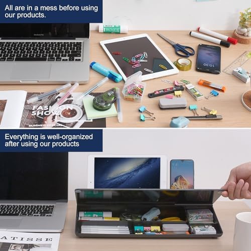 TSJ OFFICE Desktop Whiteboard Dry-Erase-Board - Computer Keyboard Stand White Board Surface Pad with Drawer, Desk Organizers with Accessories for Office, Home, School Supplies - Image 3