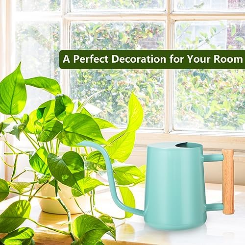 Watering Can Indoor Plants, 35oz Small Indoor Stainless Steel Metal Watering Can Modern Decorative Watering Pot with Long Spout for Indoor House Plant Bonsai Outdoor Garden Flowers Green - Image 3