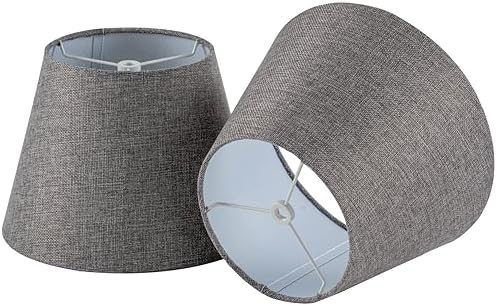 Set of 2 Medium Gray Spider Fitter Replacement Lamp Shades for Table Lamps by Unknown