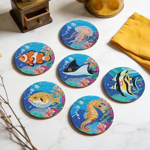 Leatrice Small Diamond Art Coasters Set Diamond Painting Kits for Adults - Image 6