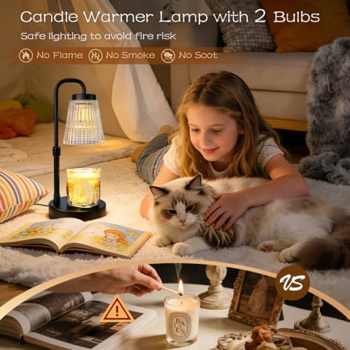 Banbanda Candle Warmer Lamp with Timer: Mothers Day Gifts, Birthday Gifts for Women, House Warming Gifts New Home Decor – Height Adjustable Candle Lamp - with 2 Bulbs - Image 5